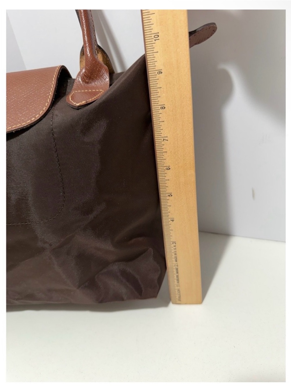 Longchamp Brown Tote with Tan Leather Trim - Picture 10 of 15
